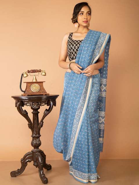 

Unnati Silks Women Blue Sarees