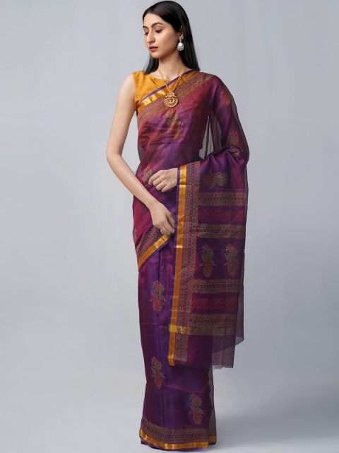 

Unnati Silks Women Purple Sarees