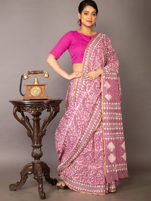 

Unnati Silks Women Pink Sarees