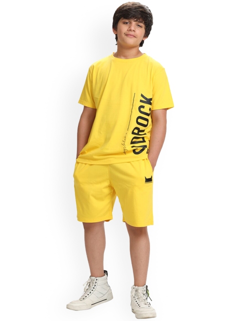 

SIDROCK Boys Yellow T-shirt with Shorts