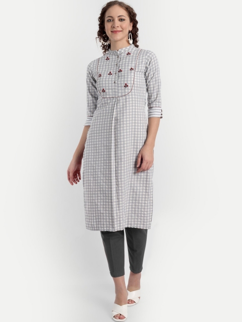 

HK colours of fashion Women Grey Kurta