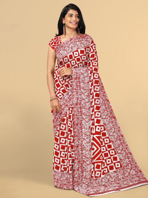 

Kalamandir Red & White Saree