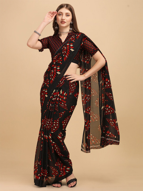 

Sangria Black & Red Saree