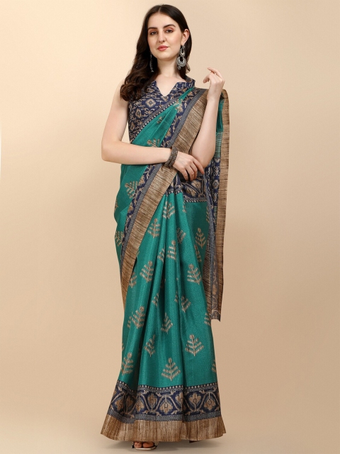 

Sangria Blue & Green Silk Cotton Saree