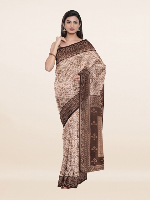 

Pothys Women Tan Sarees