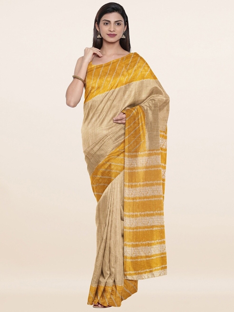 

Pothys Women Tan Sarees