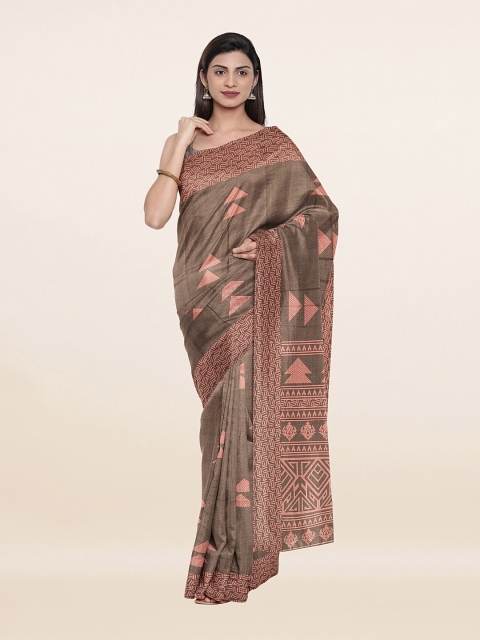 

Pothys Women Tan Sarees