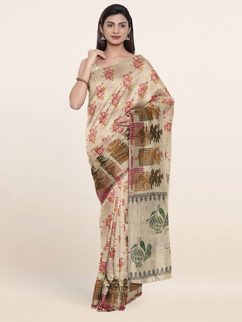 

Pothys Women Cream Sarees