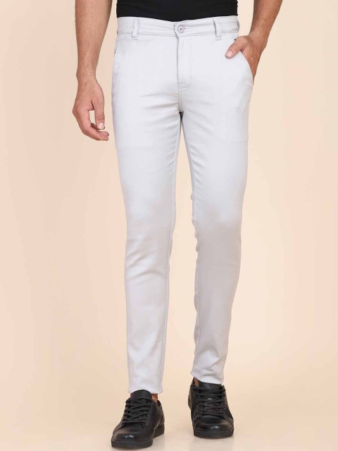 

TAHVO Men Silver-Toned Striped Comfort Trousers