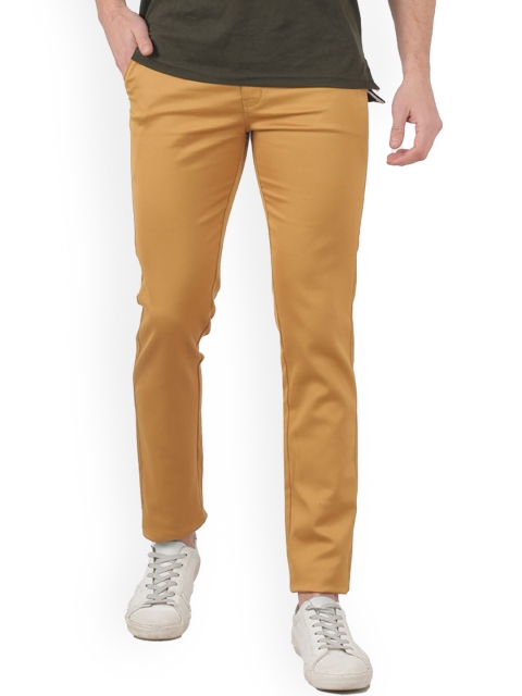 

TAHVO Men Mustard Yellow Comfort Chinos Trousers