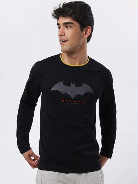 

Bewakoof Men Black Batman Applique T-shirt