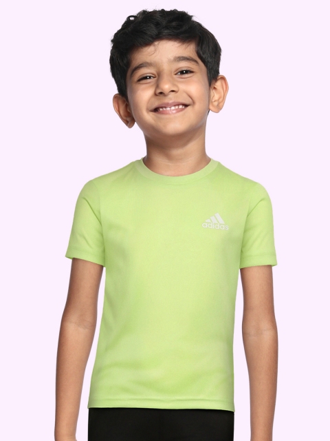 

ADIDAS Boys Green Solid T-shirt