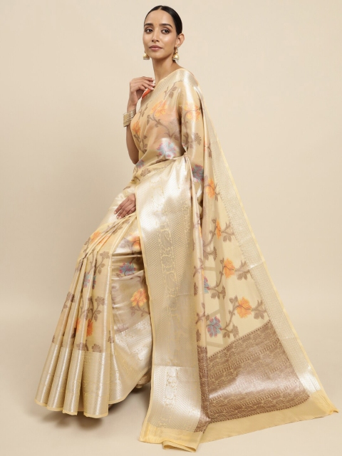 

MIMOSA Women Beige Sarees