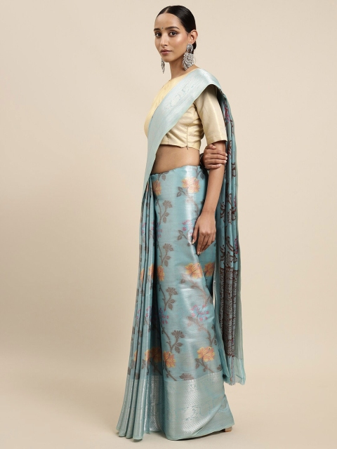 

MIMOSA Women Turquoise Blue Sarees