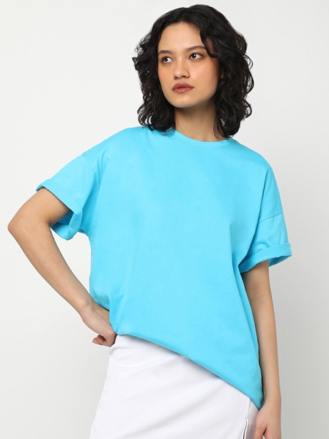 

Bewakoof Women Blue T-shirt