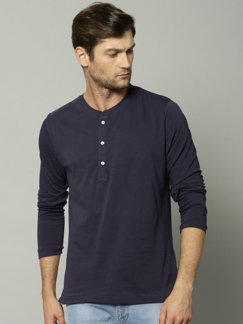 

French Connection Blue Henley T-shirt