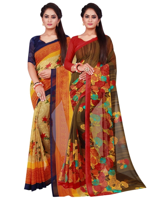 

Florence Beige & Brown Pure Georgette Saree