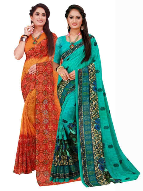 

Florence Women Turquoise Blue Sarees
