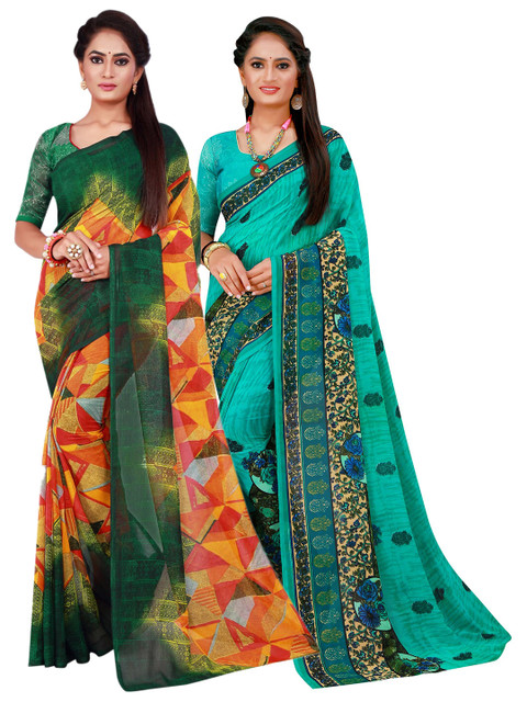 

Florence Women Turquoise Blue Sarees