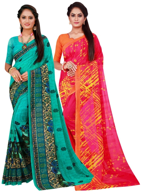 

Florence Women Turquoise Blue Sarees