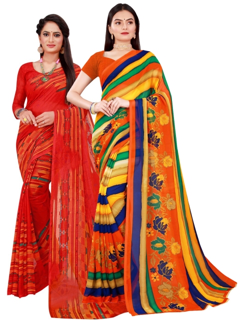 

KALINI Women Red Sarees