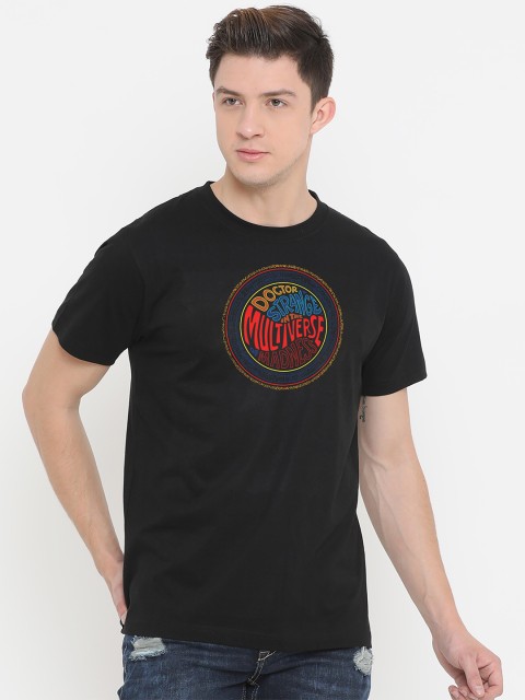 

Fully Filmy Men Black & dark jungle green Typography Printed T-shirt