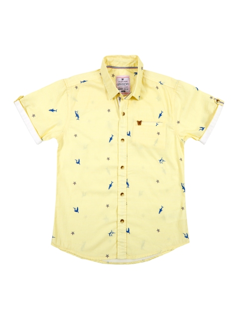 

Gini and Jony Boys Yellow Printed Casual Shirt