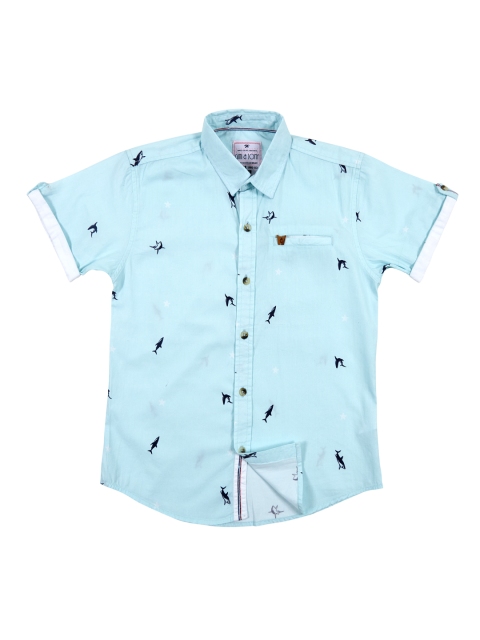 

Gini and Jony Boys Blue Printed Casual Shirt