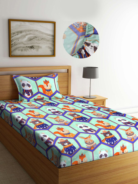 

KLOTTHE Unisex Kids Multi Bedsheets, Green