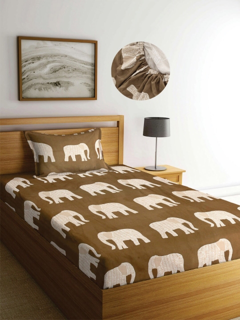 

KLOTTHE Unisex Kids Brown Bedsheets