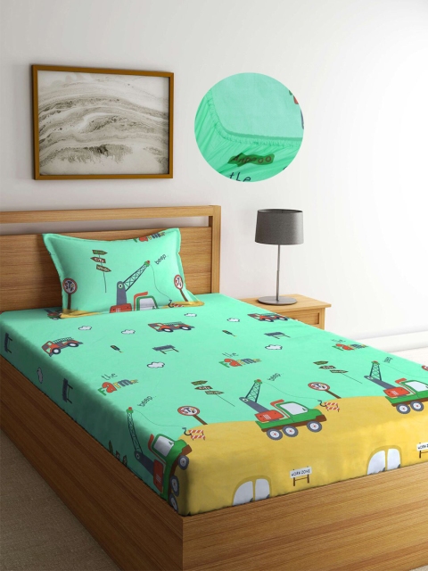 

KLOTTHE Unisex Kids Multi Bedsheets, Green