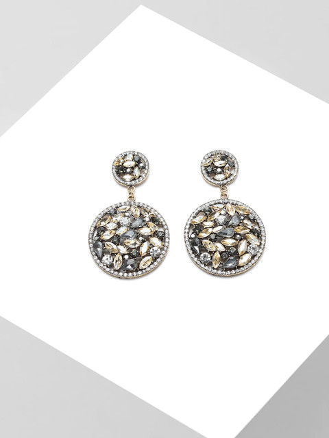 

AVANT-GARDE PARIS Black Circular Drop Earrings