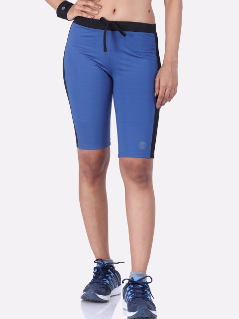 

LAASA SPORTS Women Blue Slim Fit Rapid Dry Running Sports Shorts