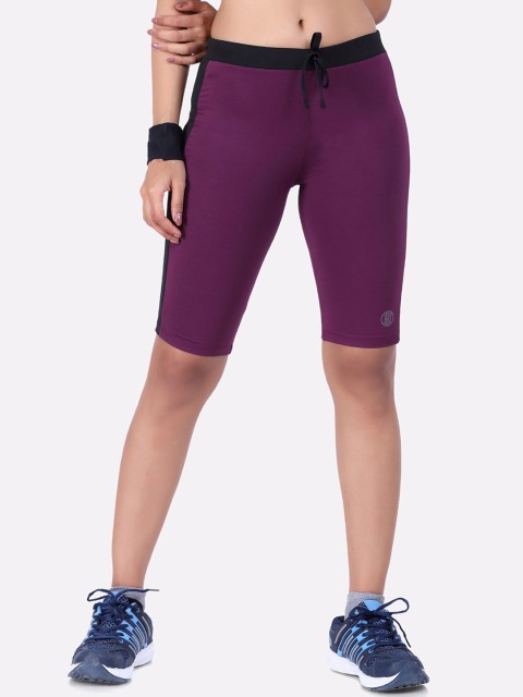 

LAASA SPORTS Women Purple Slim Fit Training or Gym Sports Shorts