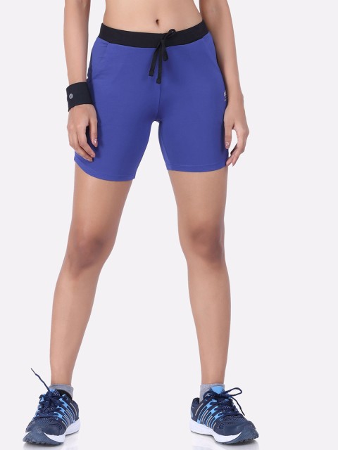 

LAASA SPORTS Women Blue Slim Fit Training or Gym Sports Shorts