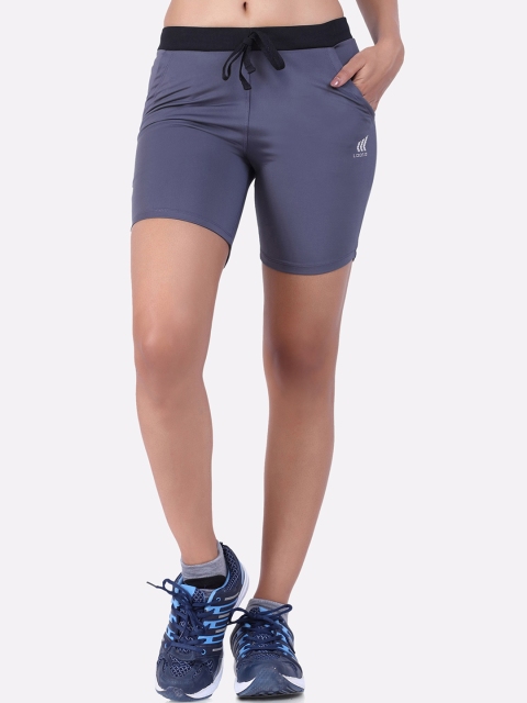 

LAASA SPORTS Women Grey SliM Fit Training Rapid Dry Sports Shorts