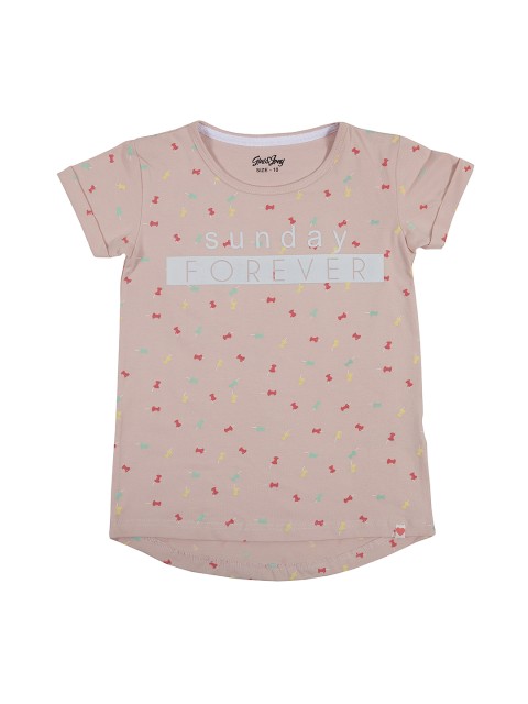 

Gini and Jony Girls Peach Printed Top