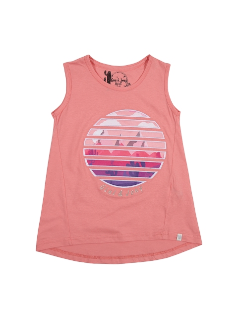 

Gini and Jony Girls Peach Printed Top