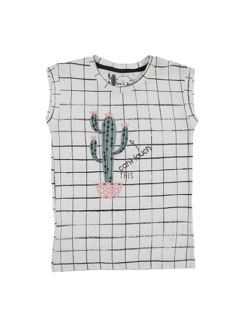 

Gini and Jony Girls Off-White Checked Top