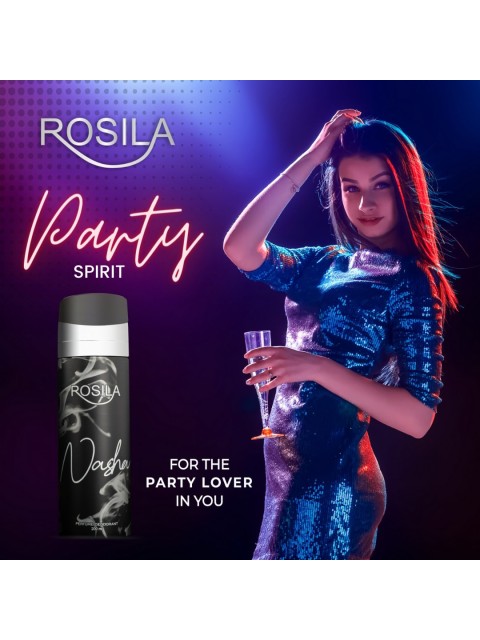 

ROSILA Nasha Deodorant Body Spray 200ml With Warrior Perfumee EDP 30ml, Black