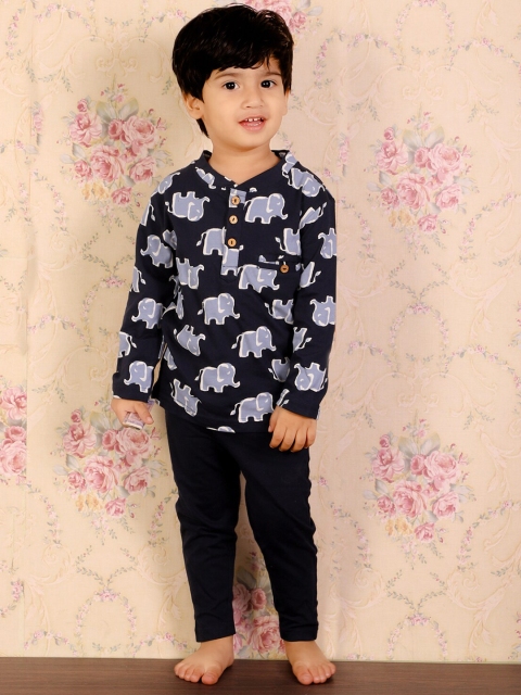 

The Mom Store Boys Black Printed Trousers