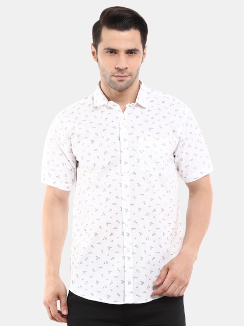 

V-Mart Men White Floral Printed Casual Shirt