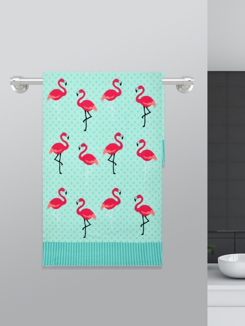 

Athome by Nilkamal Turquoise Blue 250 GSM Printed Bath Towel