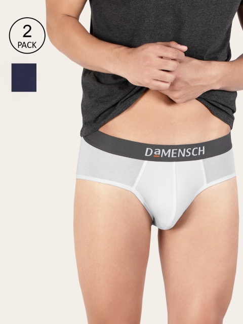 

DaMENSCH Men Pack of 2 Deo-Soft Supima Modal Briefs, White