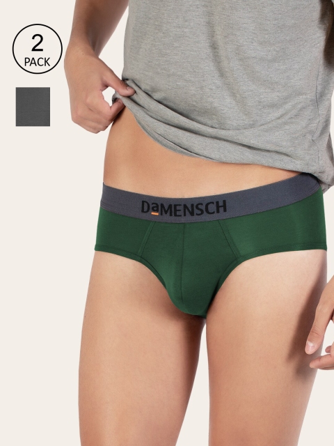 

DaMENSCH Men Pack of 2 Deo-Soft Supima Modal Briefs, Green