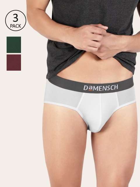 

DAMENSCH Men Pack of 3 Deo-Soft Supima Modal Briefs DAM-ER-MIX-B-FW-WR-JG-PACK-3, White