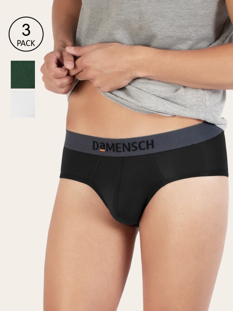 

DAMENSCH Men Pack of 3 Deo-Soft Modal Basic Briefs DAM-ER-MIX-B-OB-FW-JG, Green