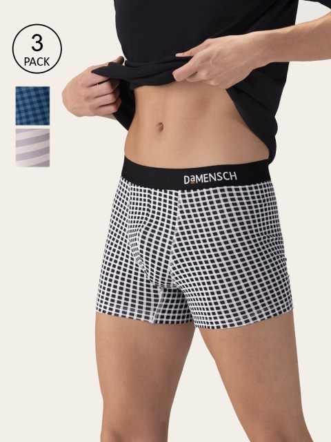 

DAMENSCH Men Pack of 3 Short Deo Soft Supima Modal Trunk DAM-ER-MIX-T-CLT-SHT-REW-PACK-3, White