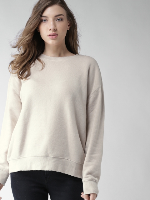 

FOREVER 21 Beige Sweatshirt