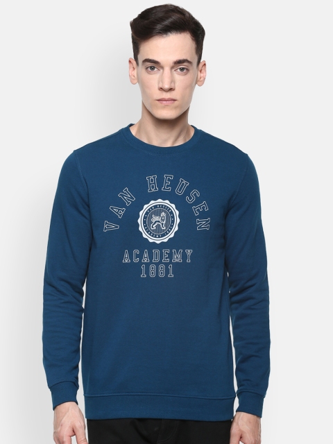 

Van Heusen ACADEMY Men Blue Printed Sweatshirt